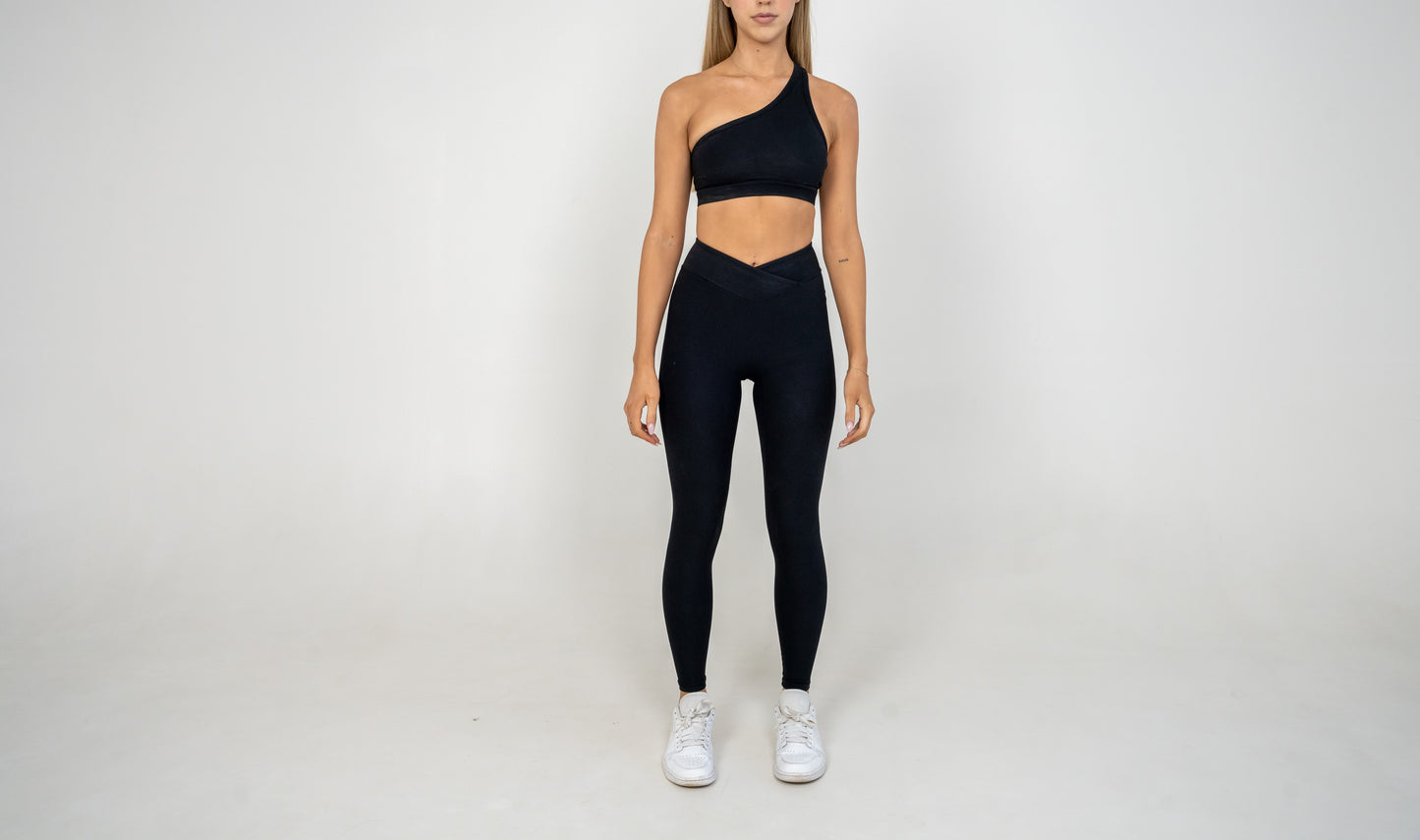 Active one shoulder Bralette Black