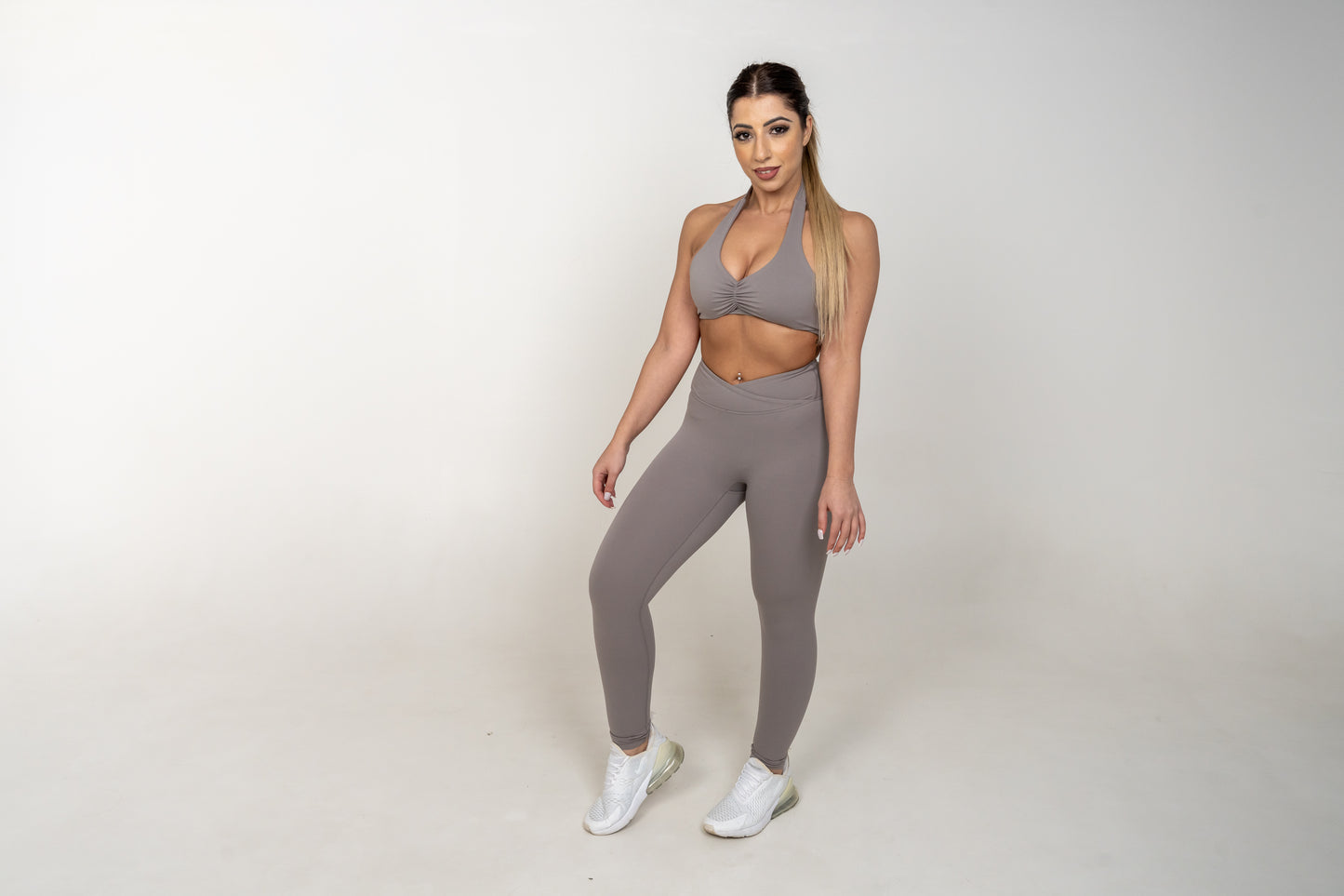 Amor Halter Crop Grey set