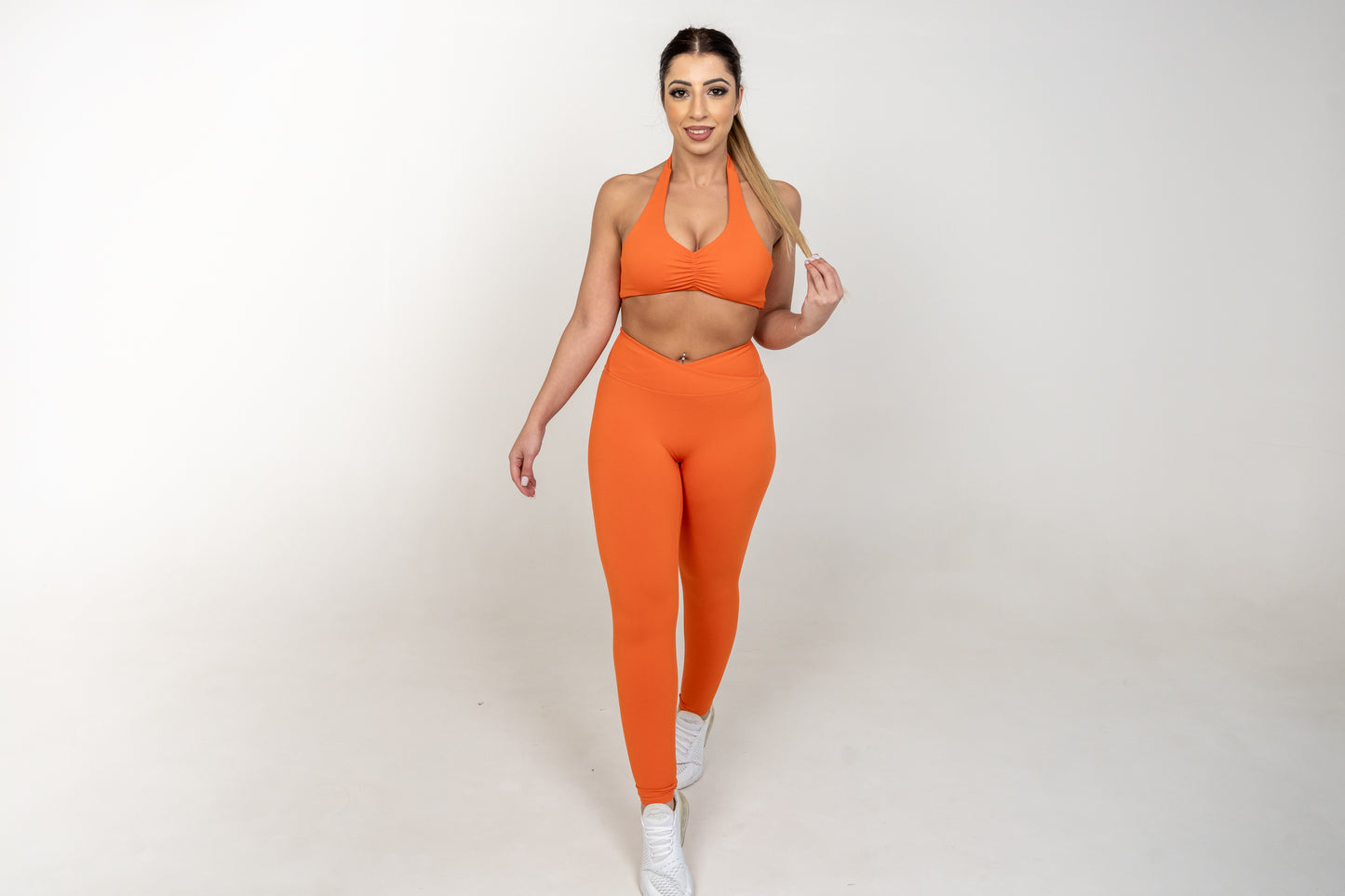 Amor Halter Crop Orange