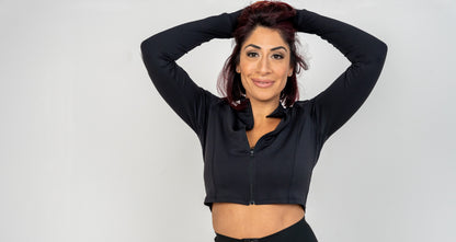 Amor Zip Crop Jacket Black